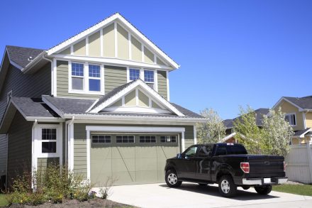 black truck delivered to a home